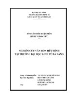 BÁO cáo TIỂU LUẬN môn HÀNH VI tổ CHỨC NGHIÊN cứu văn hóa hữu HÌNH tại TRƯỜNG đại học KINH tế đà NẴNG 