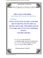 (tiểu luận cán bộ quản lý giáo dục) nâng cao kỹ năng tổ chức cuộc họp cho tổ trƣởng chuyên môn tại trƣờng trung học phổ thông huỳnh văn nghệ, thị xã tân uyên, tỉnh bình dƣơng 