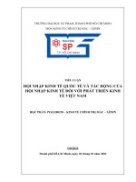 TIỂU LUẬN hội NHẬP KINH tế QUỐC tế và tác ĐỘNG của hội NHẬP KINH tế đối với PHÁT TRIỂN KINH tế VIỆT NAM 