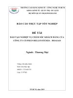 BÁO cáo THỰC tập NGHIỆP vụ CHĂM sóc KHÁCH HÀNG của CÔNG TY cổ PHẦN BELLSYSTEM24 – HOASAO