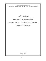 Giáo trình Tin học kế toán (Nghề Kế toán doanh nghiệp - Trình độ Trung cấp) - CĐ GTVT Trung ương I