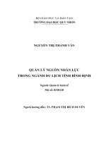 (LUẬN văn THẠC sĩ) quản lý nguồn nhân lực trong ngành du lịch tỉnh bình định 