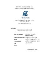 BÁO cáo CHUYÊN đề học PHẦN tên học PHẦN lập TRÌNH WEB NÂNG CAO đề TÀI WEBSITE bán ĐỒNG hồ 