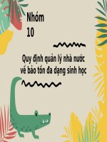 Slide thuyết trình quy định quản lý nhà nước về bảo tồn đa dạng sinh học (luật môi trường)