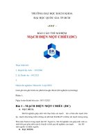Báo cáo thí nghiệm mạch điện một chiều DC 