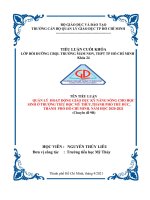 (tiểu luận cán bộ quản lý giáo dục) QUẢN lý HOẠT ĐỘNG GIÁO dục kỹ NĂNG SỐNG CHO học SINH ở TRƯỜNG TIỂU học mỹ THỦY,THÀNH PHỐ THỦ đức, THÀNH PHỐ hồ CHÍ MINH  năm học 2020 2021 