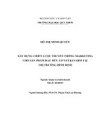 (LUẬN văn THẠC sĩ) xây dựng chiến lược truyền thông marketing cho sản phẩm rau hữu cơ yuuki farm tại thị trường bình định 