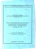 (tiểu luận cán bộ quản lý giáo dục) CÔNG tác KIỂM ĐỊNH CHẤT LƯỢNG GIÁO dục tại TRƯỜNG THCS nguyễn trường tộ huyện bù đăng tỉnh bình phước năm học 2019 2020 