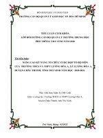 (tiểu luận cán bộ quản lý giáo dục) NÂNG CAO kỹ NĂNG tổ CHỨC CUỘC họp tổ bộ môn của TRƢỜNG THCS và THPT LƢƠNG hòa a, xã LƢƠNG hòa a, HUYỆN CHÂU THÀNH, TỈNH TRÀ VINH năm học 2020 2021 