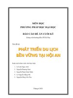 Phát triển du lịch bền vững ở hội an