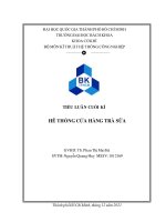 Tiểu luận cuối kỳ hệ thống cửa hàng trà sữa 