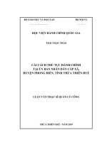 (LUẬN văn THẠC sĩ) cải cách thủ tục hành chính tại ủy ban nhân dân cấp xã, huyện phong điền, tỉnh thừa thiên huế 
