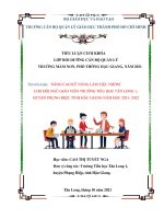 (tiểu luận cán bộ quản lý giáo dục) NÂNG CAO kỹ NĂNG làm VIỆC NHÓM CHO đội NGŨ GIÁO VIÊN TRƯỜNG TIỂU học tân LONG 1, HUYỆN PHỤNG HIỆP, TỈNH hậu GIANG năm học 2021  2022 