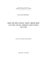 (LUẬN văn THẠC sĩ) một số bất đẳng thức hình học và ứng dụng trong giải toán sơ cấp 