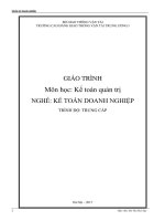 Giáo trình Quản trị doanh nghiệp (Nghề Kế toán doanh nghiệp - Trình độ Trung cấp) - CĐ GTVT Trung ương I