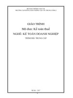 Giáo trình Kế toán thuế (Nghề Kế toán doanh nghiệp - Trình độ Trung cấp) - CĐ GTVT Trung ương I