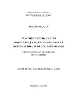 (LUẬN văn THẠC sĩ) tâm thức thời hậu chiến trong truyện ngắn của bảo ninh và heinrich böll dưới góc nhìn so sánh 