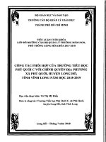 (tiểu luận cán bộ quản lý giáo dục) công tác phối hợp của trường tiểu học với chính quyền địa phương xã phú quới 