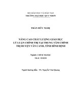 (LUẬN văn THẠC sĩ) nâng cao chất lượng giáo dục lý luận chính trị tại trung tâm chính trị huyện vân canh, tỉnh bình định 