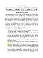 PHÂN TÍCH CƠ SỞ KHÁCH QUAN HÌNH THÀNH TƯ TƯỞNG HỒ CHÍ MINH VÀ CHỈ RA TIỀN ĐỀ LÝ LUẬN GIỮ VAI TRÒ QUYẾT ĐỊNH TRONG VIỆC HÌNH THÀNH, PHÁT TRIỂN TƯ TƯỞNG HỒ CHÍ MINH