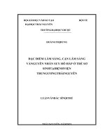 (Luận văn thạc sĩ file word) Đặc điểm lâm sàng, cận lâm sàng và nguyên nhân suy hô hấp ở trẻ sơ sinh tại Bệnh viện Trung ương Thái Nguyên