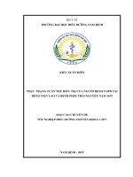 (LUẬN văn THẠC sĩ) thực trạng tuân thủ điều trị của người bệnh copd tại bệnh viện lao và bệnh phổi thái nguyên năm 2019 