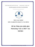 TIỂU LUẬN NHÓM môn MARKETING DỊCH vụ tài CHÍNH đề tài phân tích chiến dịch marketing lắc xì 2021 của MOMO 