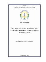 (LUẬN văn THẠC sĩ) thực trạng tuân thủ điều trị của người bệnh mắc bệnh vẩy nến đến khám tại bệnh viện da liễu trung ương năm 2020 
