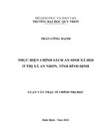 (LUẬN văn THẠC sĩ) thực hiện chính sách an sinh xã hội ở thị xã an nhơn, tỉnh bình định 