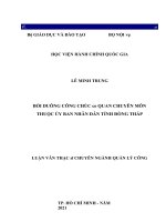 (LUẬN văn THẠC sĩ) bồi dưỡng công chức cơ quan chuyên môn thuộc ủy ban nhân dân tỉnh đồng tháp 