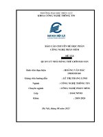 BÁO cáo CHUYÊN đề học PHẦN CÔNG NGHỆ PHẦN mềm đề tài QUẢN lý NHÀ HÀNG THẾ GIỚI hải sản 