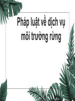 Slide thuyết trình pháp luật về dịch vụ môi trường rừng (luật môi trường)