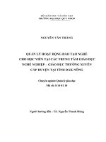 (LUẬN văn THẠC sĩ) quản ký hoạt động đào tạo nghề cho học viên tại các trường trung tâm giáo dục nghề nghiệp   giáo dục thường xuyên cấp huyện tại tỉnh đăk nông 