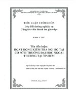 (tiểu luận cán bộ quản lý giáo dục) hoạt động kiểm tra nội bộ tại cơ sở II trường đại học ngoại thương tại TP HCM 