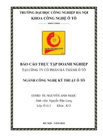 Báo cáo thực tập ngành công nghệ ô tô