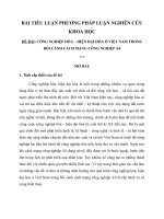TIỂU LUẬN PHƯƠNG PHÁP LUẬN NGHIÊN cứu KHOA học đề bài CÔNG NGHIỆP hóa – HIỆN đại hóa ở VIỆT NAM TRONG bối CẢNH CÁCH MẠNG CÔNG NGHIỆP 4 0 