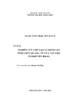 Nghiên cứu chế tạo và khảo sát tính chất quang, từ của vật liệu tổ hợp nền bifeo3 