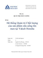 Báo cáo QUẢN TRỊ CHẤT LƯỢNG đề tài giảng viên tô thị anh nguyên nhóm 6 thành viên nguyễn trúc phương – 2195123 lê lâm vịnh an – 2191068 lê nguyễn thị ngọc mai – 2195289 thành phố hồ chí minh, ngày 01 tháng 03 