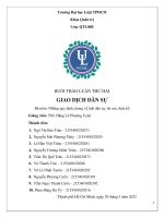 BUỔI THẢO LUẬN THỨ HAI GIAO DỊCH dân sự bộ môn những quy định chung về luật dân sự, tài sản, thừa kế 