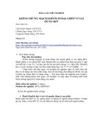 BÁO cáo THÍ NGHIỆM KIỂM CHỨNG MẠCH KHUẾCH đại GHÉP VI SAI DÙNG BJT