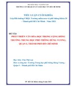 (tiểu luận cán bộ quản lý giáo dục) PHÁT TRIỂN văn hóa đọc TRONG CỘNG ĐỒNG TRƯỜNG TRUNG học PHỔ THÔNG HÙNG VƯƠNG, QUẬN 5, THÀNH PHỐ hồ CHÍ MINH 