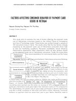 FACTORS AFFECTING CONSUMER BEHAVIOR OF PAYMENT CARD USERS IN VIETNAM45481