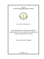(LUẬN văn THẠC sĩ) thực trạng công tác chăm sóc người bệnh tai biến mạch máu não của điều dưỡng tại bệnh viện y dược cổ truyền sơn la năm 2019 