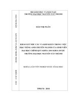 (LUẬN văn THẠC sĩ) khảo sát nhu cầu và khó khăn trong việc học tiếng anh chuyên ngành của sinh viên đại học chính quy khóa 2014 khoa dược trường đại học nguyễn tất thành 