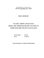 (LUẬN văn THẠC sĩ) tổ chức thông tin kế toán trong chu trình doanh thu tại công ty TNHH tổng hợp thương mại gia bảo 