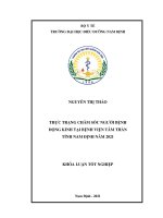 (luận văn tốt nghiệp) thực trạng chăm sóc người bệnh động kinh tại bệnh viện tâm thần tỉnh nam định năm 2021 