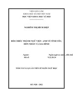 Tóm tắt luận án: Đối chiếu thành ngữ Việt – Anh về tình yêu, hôn nhân và gia đình