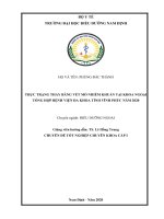 (LUẬN văn THẠC sĩ) thực trạng thay băng vết mổ nhiễm khuẩn tại khoa ngoại tổng hợp bệnh viện đa khoa tỉnh vĩnh phúc năm 2020 