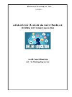 SKKN MỘT SỐ BIỆN PHÁP TỔ CHỨC LỚP HỌC TRỰC TUYẾN HIỆU QUẢ