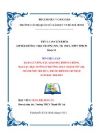 (tiểu luận cán bộ quản lý giáo dục) QUẢN lý CÔNG tác GIÁO dục PHÒNG CHỐNG bạo lực học ĐƯỜNG ở TRƯỜNG THCS THẠNH mỹ lợi, THÀNH PHỐ THỦ đức, THÀNH PHỐ hồ CHÍ MINH năm học 2020 2021 